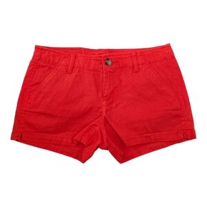 Coral Red Corduroy Shorts